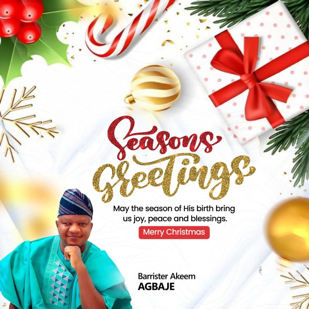 Yuletide: Agbaje Felicitates with Christians, Preaches Giving and Hope