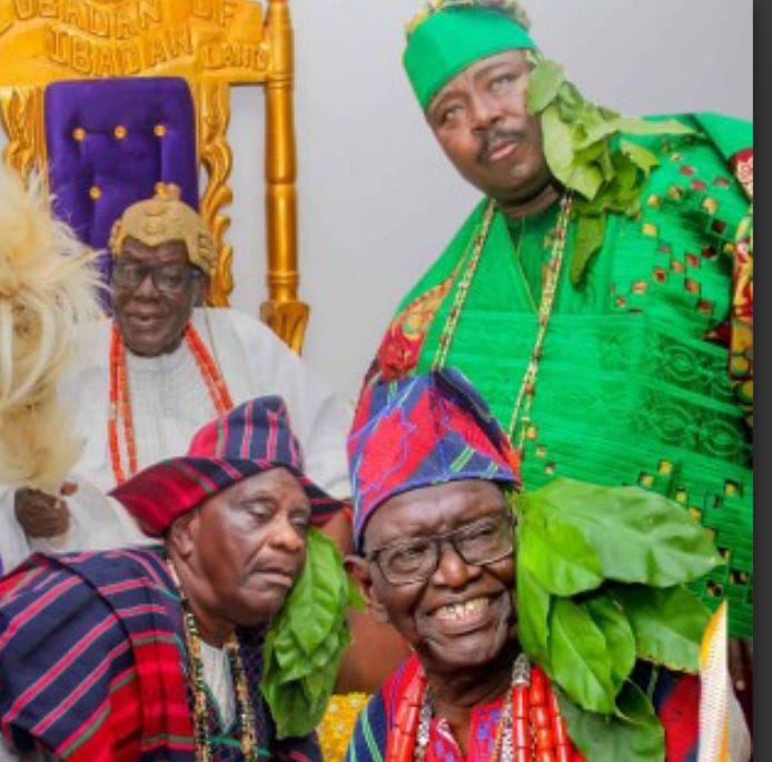 Federal Polytechnic Ayede Chairman, Barr Ademubowale Adelabu Felicitates with Senator Sarafadeen Alli on his Elevation as Ekaarun Balogun Olubadan