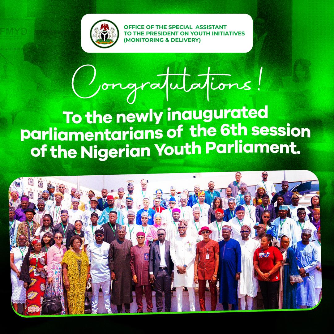 Presidential Aide, Dr. Titilope Gbadamosi Hails Inauguration of 6th Nigerian Youth Parliament