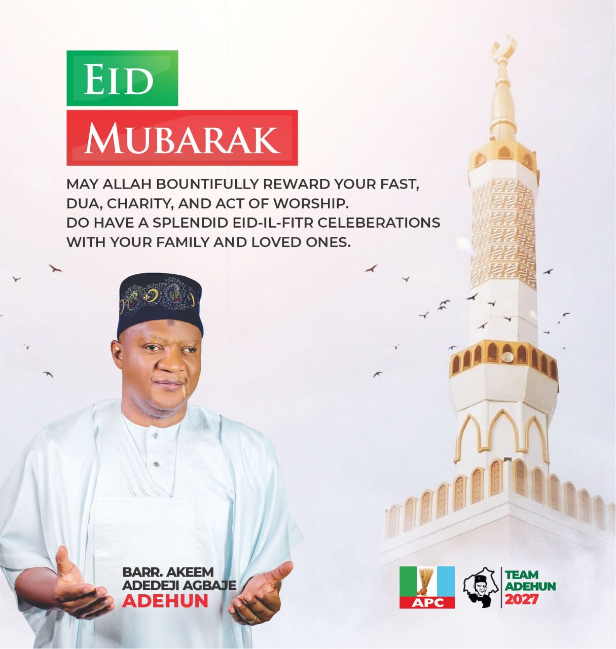 Eid-el-Fitr: Barr Akeem Agbaje Congratulates Muslim Ummah, Urges Sustained Piety