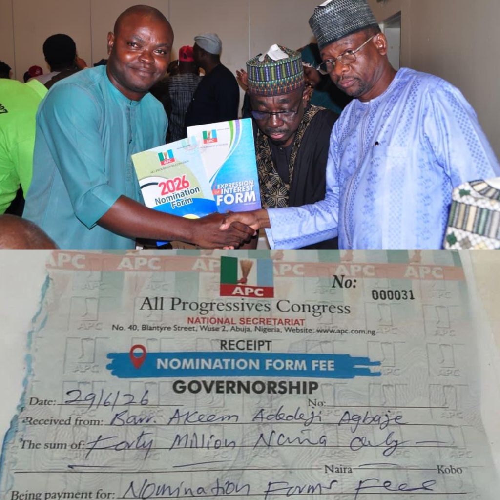 Oyo 2027: Barr Akeem Agbaje Picks APC Gubernatorial Form