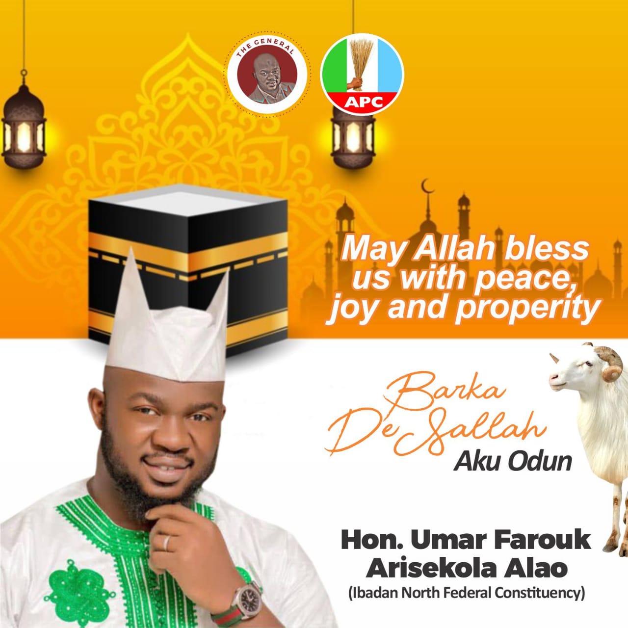 ‎Arisekola Alao Felicitates Muslim Ummah on Eid-el-Kabir, Urges Reflection on Sacrifice and Devotion