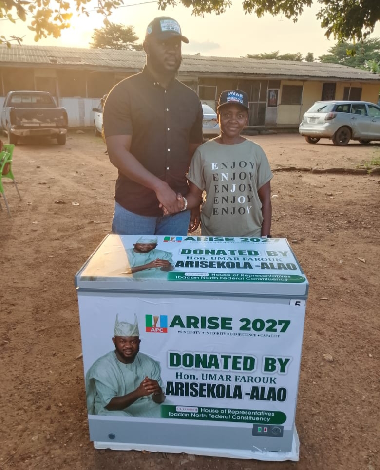 Ibadan North 2027: Arisekola Alao Continues Grassroots Empowerment with Freezer Support for Small Business Owner